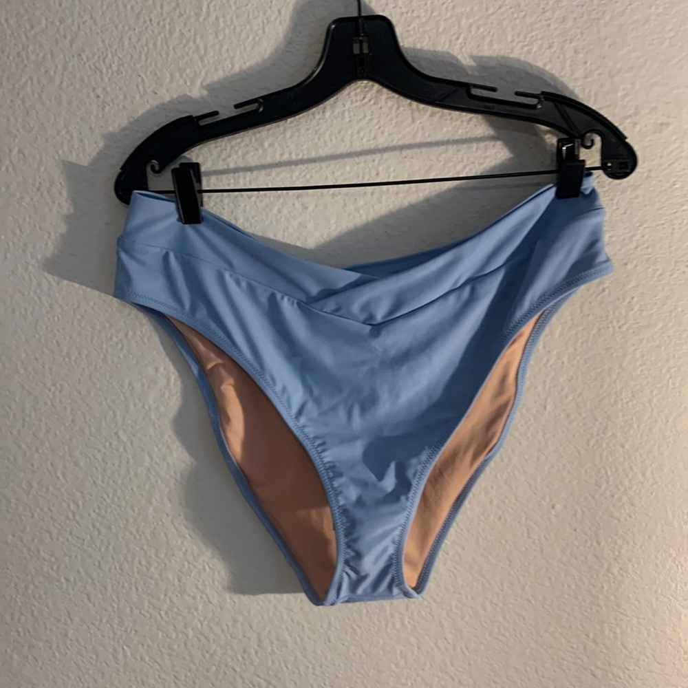 J Crew women’s blue XL bikini Swim Bottom NWT high waist tummy control